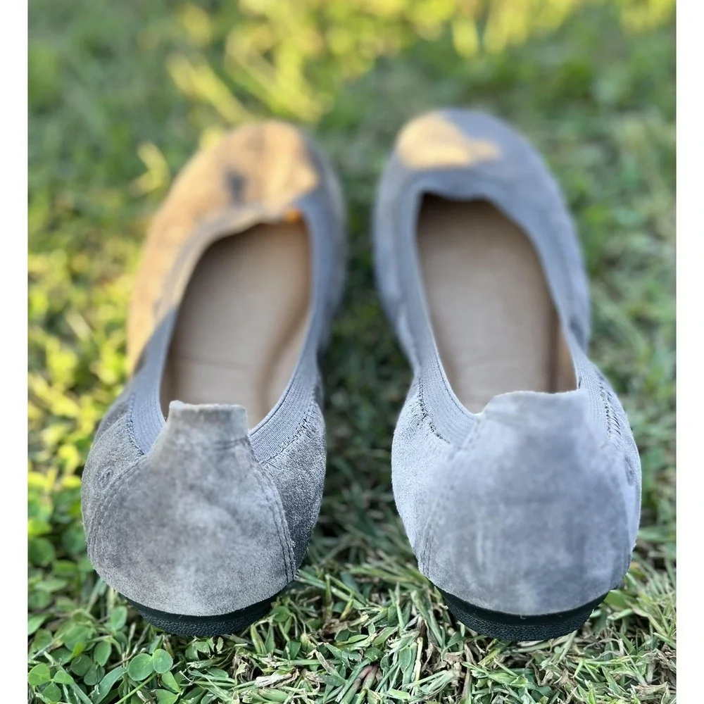 Josef Seibel Ballet Flats Womens 38 US 7‎ Gray Suede Comfort Slip On Shoes